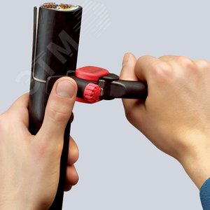 Стриппер для круглого кабеля режимы реза: по окружности и продольный зачистка: > 25 мм L-150 мм усиленная рукояткой из полиамида армированного фиберглассом блистер - фото 7