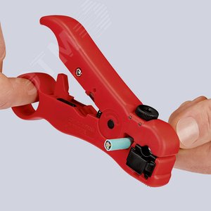 Стриппер для коаксиальных дата-кабелей телефонных плоских кабелей кабелерез зачистка: коаксиальный RG 59 6 7 11 телефонный плоский 4P 6P 8P L-125 мм корпус из противоударного пластика - фото 5