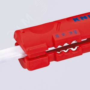Стриппер для плоского (до 12 мм) круглого и водостойкого монтажного кабелей ( 4 - 13 мм в тч NYM кабель 3 x 15 мм - 5 x 25 мм) зачистка: 08 15 25 мм (AWG 20 16 14) L-125 мм KN-1664125SB KNIPEX - 4
