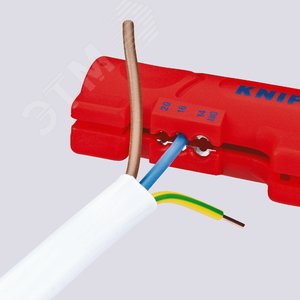 Стриппер для плоского (до 12 мм) круглого и водостойкого монтажного кабелей ( 4 - 13 мм в тч NYM кабель 3 x 15 мм - 5 x 25 мм) зачистка: 08 15 25 мм (AWG 20 16 14) L-125 мм KN-1664125SB KNIPEX - 5