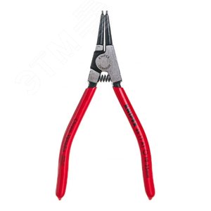 Щипцы для внешних стопорных колец прямые губки посадочный размер 10-25мм диаметр наконечников 13мм L=140мм Cr-V черные обливные рукоятки - фото 1