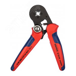 Пресс-клещи для контактных гильз квадратный обжим самонастраивающиеся с боковой установкой 1 гнездо гильзы контактные 008-10+16мм (AWG 28-5) двойные концевые гильзы до 2х6мм (2хAWG 8) L=180мм черные двухкомпонентные рукоятки - фото 1