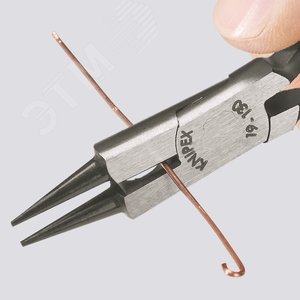 Круглогубцы ювелира с режущей кромкой резка - проволока средней твердости 22мм твердая проволока 16мм L=130мм обливные рукоятки блистер цвет черный - фото 4