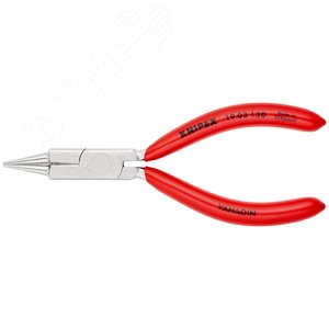 Круглогубцы ювелира с режущей кромкой резка - проволока средней твердости 22мм твердая проволока 16мм L=130мм хромированные обливные рукоятки - фото 3