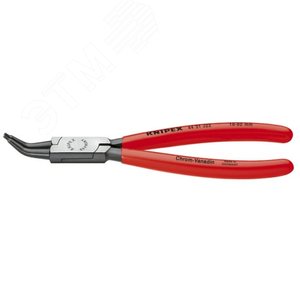 Щипцы для внутренних стопорных колец губки 45° посадочный размер 8 - 13 мм диаметр наконечников 09 мм L-140 мм Cr-V чёрные обливные рукоятки - фото 1