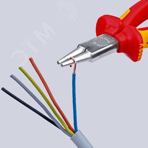 Круглогубцы VDE 1000V губки 3х30 мм L-160 мм диэлектрические хромированные двукомпонентные рукоятки - фото 4