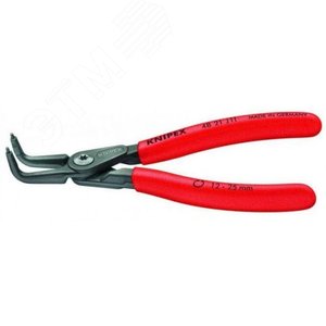 Изображение товара Щипцы прецизионные для внутренних стопорных колец губки под углом 90° посадочный размер 19 - 60 мм диаметр наконечников 18 мм L-165 мм Cr-V чёрные обливные рукоятки (шт)