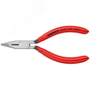 Длинногубцы с режущими кромками полукруглые прямые губки резка - проволока средней твердости 22мм твердая проволока 16мм L=125мм черные обливные рукоятки - фото 3