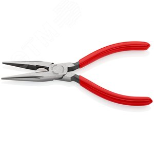 Длинногубцы с режущими кромками полукруглые прямые губки резка - проволока средней твердости 25мм твердая проволока 16мм L=160мм черные обливные рукоятки - фото 2