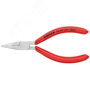 Длинногубцы с режущими кромками полукруглые прямые губки резка - проволока средней твердости 22мм твердая проволока 16мм L=125мм хромированные обливные рукоятки - фото 3