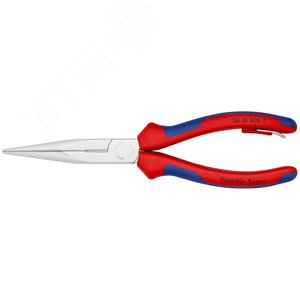 Длинногубцы с режущими кромками полукруглые прямые губки резка - проволока средней твердости 32мм твердая проволока 22мм L=200мм хромированные двухкомпонентные рукоятки крепление для страховки - фото 3