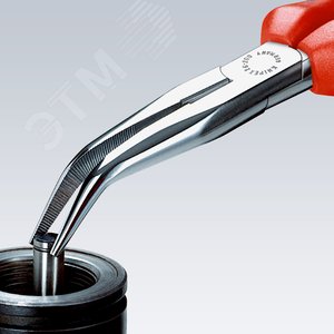 Длинногубцы с режущими кромками полукруглые губки 40° рез: проволока средней твёрдости 32 мм твёрдая проволока 22 мм L-200 мм чёрные 2-компонентные рукоятки крепление для страховки - фото 6