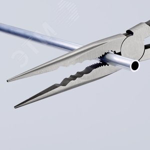 Плоскогубцы монтажные c поперечным профилем для захватных юстировочных и монтажных операций в труднодоступных местах L-280 мм чёрные обливные рукоятки - фото 5