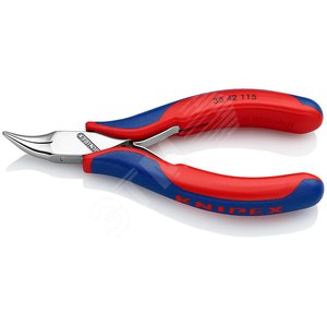 Плоскогубцы захватные для электроники плоскокруглые губки голова под 45° L-115 мм 2-компонентные рукоятки - фото 1