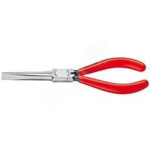 Изображение товара Плоскогубцы телефониста плоские губки 55 мм с крестообразной насечкой L-160 мм чёрные обливные рукоятки (шт)