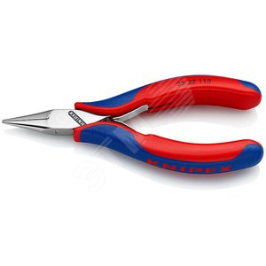 Изображение товара Плоскогубцы захватные для электроники плоскокруглые губки L-115 мм 2-компонентные рукоятки блистер (шт)