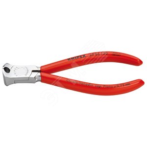 Кусачки торцевые для механиков резка - мягкая проволока 2мм проволока средней твердости 13мм твердая проволока 1мм рояльная струна (HRC 59) 08мм L=130мм 64HRC хромированные обливные рукоятки - фото 1