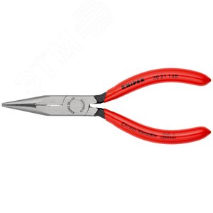 Длинногубцы плоскокруглые рифлённые губки 42 мм L-140 мм чёрные обливные рукоятки - фото 3