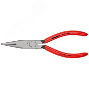 Длинногубцы плоскокруглые рифлённые губки 50 мм L-160 мм чёрные обливные рукоятки - фото 3