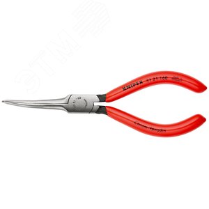 Длинногубцы плоские гладкие губки 55 мм под 45° L-160 мм чёрные обливные рукоятки блистер - фото 3