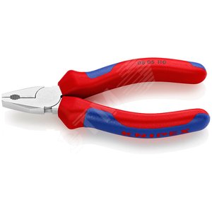 Изображение товара Мини-плоскогубцы комбинированные резка - проволока средней твердости 25мм твердая проволока 16мм кабель 9мм (10мм) L=110мм хромированные двухкомпонентные рукоятки (шт)