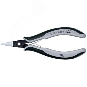 Прецизионные плоскогубцы захватные для электроники антистатические вороненые 130 мм - фото 3