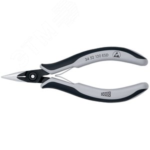 Прецизионные плоскогубцы захватные для электроники антистатические вороненые 130 мм - фото 3