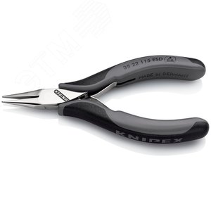 Плоскогубцы ЕSD захватные антистатические для электроники плоскокруглые губки L-115 мм 2-компонентные рукоятки блистер - фото 2