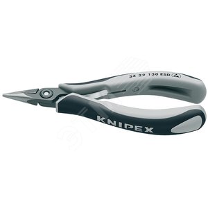 Изображение товара Прецизионные плоскогубцы захватные для электроники антистатические вороненые 135 мм (шт)