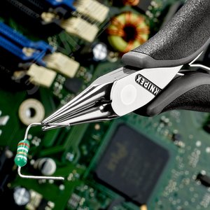 Плоскогубцы ЕSD захватные антистатические для электроники круглые губки L-115 мм 2-компонентные рукоятки - фото 5