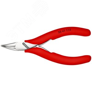 Плоскогубцы захватные для электроники плоскокруглые губки голова под 45° L-115 мм обливные рукоятки - фото 2