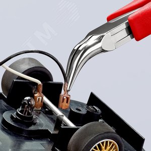 Плоскогубцы захватные для электроники плоскокруглые губки голова под 45° L-115 мм обливные рукоятки - фото 4