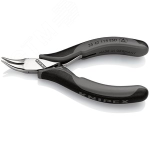 Плоскогубцы ЕSD захватные антистатические для электроники круглые губки голова под 45° L-115 мм 2-компонентные рукоятки - фото 2