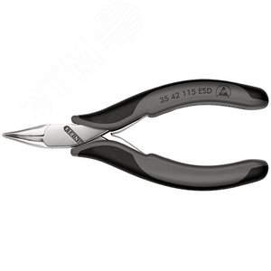 Плоскогубцы ЕSD захватные антистатические для электроники круглые губки голова под 45° L-115 мм 2-компонентные рукоятки - фото 3