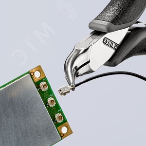 Плоскогубцы ЕSD захватные антистатические для электроники круглые губки голова под 45° L-115 мм 2-компонентные рукоятки - фото 5