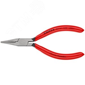 Плоскогубцы захватные прецизионные плоские вогнутые узкие губки L-125 мм чёрные обливные рукоятки - фото 3