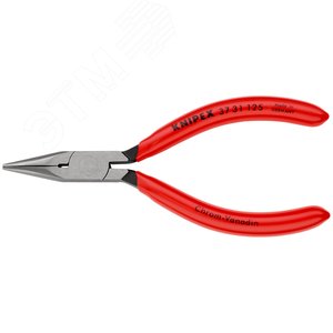 Плоскогубцы захватные прецизионные плоскокруглые губки L-125 мм чёрные обливные рукоятки - фото 3