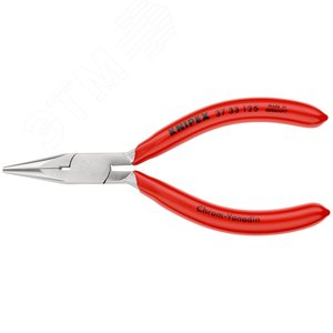 Плоскогубцы захватные прецизионные плоскокруглые губки L-125 мм хромированные обливные рукоятки - фото 3