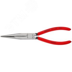 Плоскогубцы механика плоскокруглые губки с крестовой насечкой L-200 мм чёрные обливные рукоятки блистер - фото 3