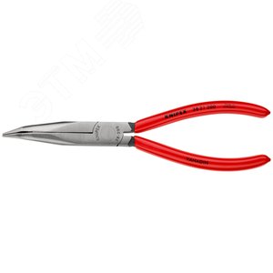 Плоскогубцы механика плоскокруглые губки под углом 40° с крестовой насечкой L-200 мм чёрные обливные рукоятки - фото 3