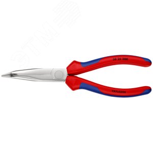 Плоскогубцы механика плоскокруглые губки под углом 40° с крестовой насечкой L-200 мм хромированные 2-компонентные рукоятки - фото 3