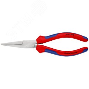 Плоскогубцы механика плоские широкие губки с крестовой насечкой L-200 мм хромированные 2-компонентные рукоятки - фото 3