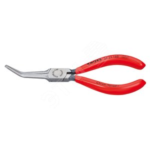 Изображение товара Длинногубцы плоские гладкие губки 55 мм под 45° L-160 мм чёрные обливные рукоятки блистер (шт)