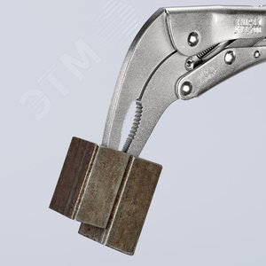 Зажим для тяжёлых условий работы длинные узкие губки под 70° для труднодоступных мест размеры под круг 20 мм под квадрат 20 мм под ключ 30 мм L-200 мм оцинкованный - фото 4