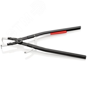 Щипцы для больших внутренних стопорных колец сменные губки под углом 90° посадочный размер 122 - 300 мм диаметр наконечников 35 мм L-590 мм чёрные - фото 2