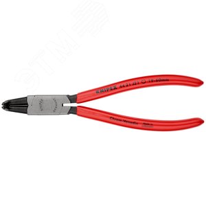 Щипцы для внутренних стопорных колец губки под углом 90° посадочный размер 19 - 60 мм диаметр наконечников 18 мм L-170 мм Cr-V чёрные обливные рукоятки блистер - фото 3