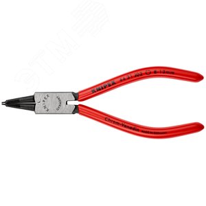 Щипцы для внутренних стопорных колец губки 45° посадочный размер 8 - 13 мм диаметр наконечников 09 мм L-140 мм Cr-V чёрные обливные рукоятки - фото 3