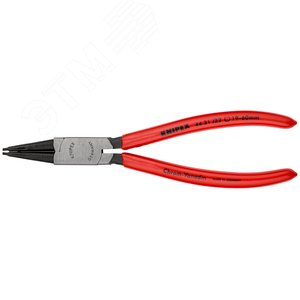 Щипцы для внутренних стопорных колец губки 45° посадочный размер 19 - 60 мм диаметр наконечников 18 мм L-180 мм Cr-V чёрные обливные рукоятки - фото 3