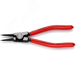 Щипцы для внешних стопорных колец прямые губки посадочный размер 4-7мм диаметр наконечников 13мм L=140мм Cr-V черные обливные рукоятки - фото 3