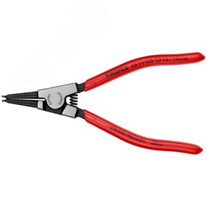 Щипцы для внешних стопорных колец прямые губки посадочный размер 14-18мм диаметр наконечников 23мм L=140мм Cr-V черные обливные рукоятки - фото 3